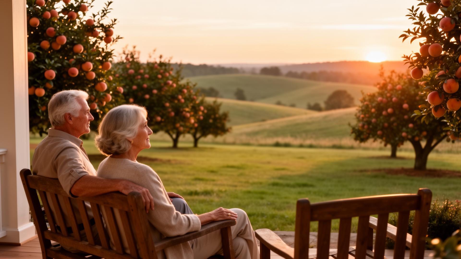 Retired couple enjoying a Georgia sunset